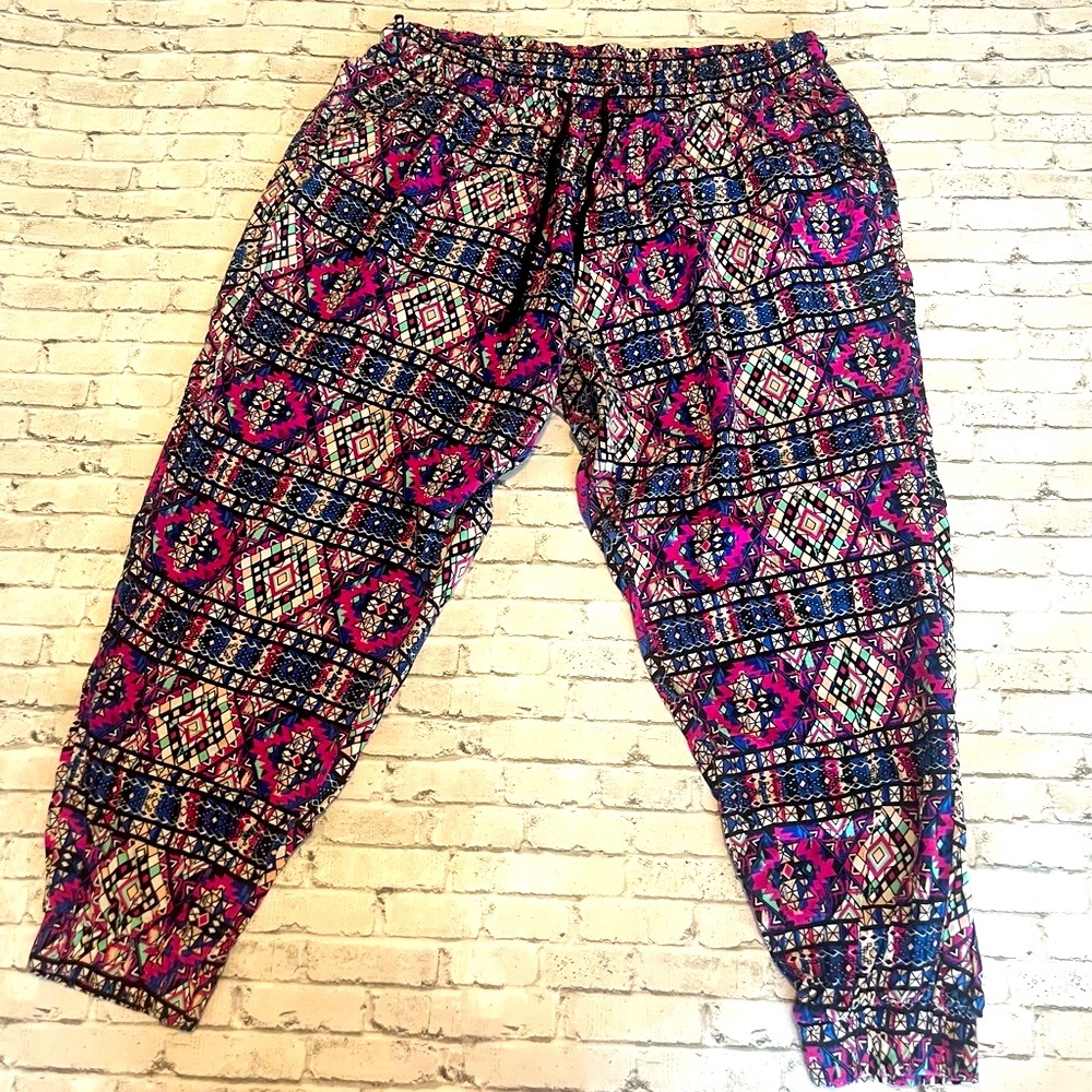 New Look Multicolor Patterned Ankle Pants Size 2X